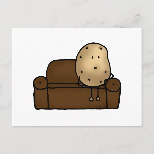 Funny Couch Potato Cartoon Design   Postcard (Front)