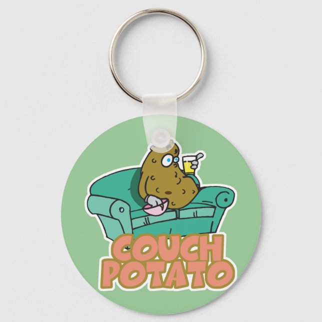 Funny Couch Potato Key Ring (Front)