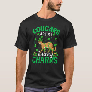 Funny Cougars Are My Lucky Charms Cougar St Patric T-Shirt