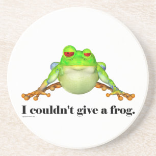 Funny Couldn't Give a Frog Cartoon Coaster