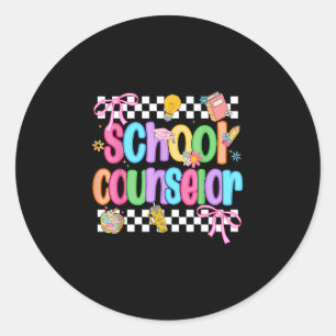Funny counseior squad dream team back to school classic round sticker