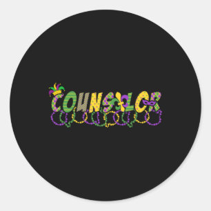 Funny Counsellor Mardi Gras Shirt Festival Party M Classic Round Sticker