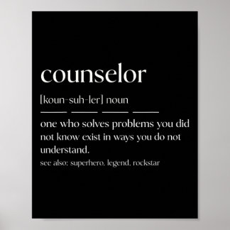Funny Counsellor Noun Mental Health Counsellor Poster