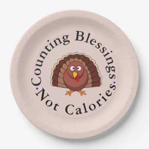 Funny Counting Blessings Not Calories Thankful  Paper Plate