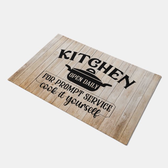funny Country kitchen cook yourself  Doormat (Angled)