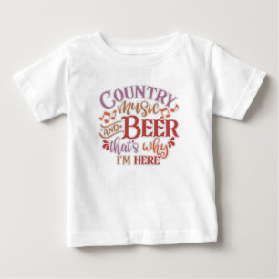 Funny Country Music And Beer Vintage Country Music Baby T-Shirt