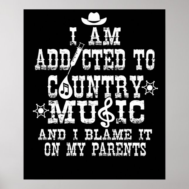 Funny Country Music Lover Gift Country Music Poster (Front)