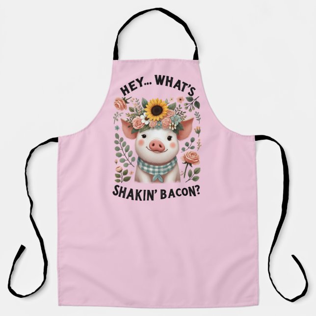 Funny Country pig farm word art  Apron (Front)