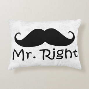 Funny couple cushion,Mr. right,Mrs. always right Decorative Cushion