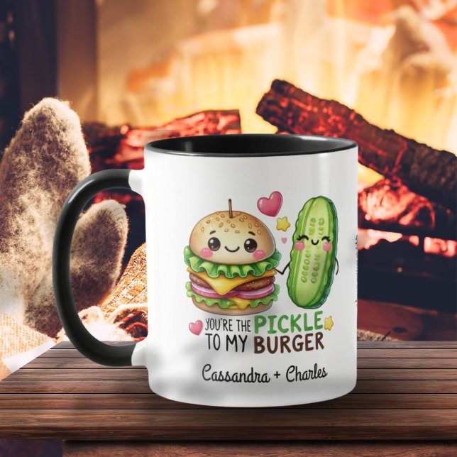 Funny Couple Gift "Pickle to My Burger" Custom Mug (Funny Couple Gift "Pickle to My Burger" Custom Mug)