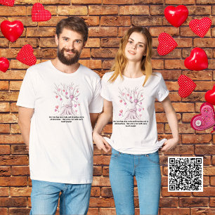 Funny Couple Matching Pink Heart Tree Valentines T-Shirt