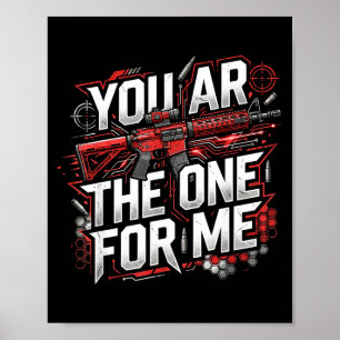 Funny couple matching valentine ar the one for poster