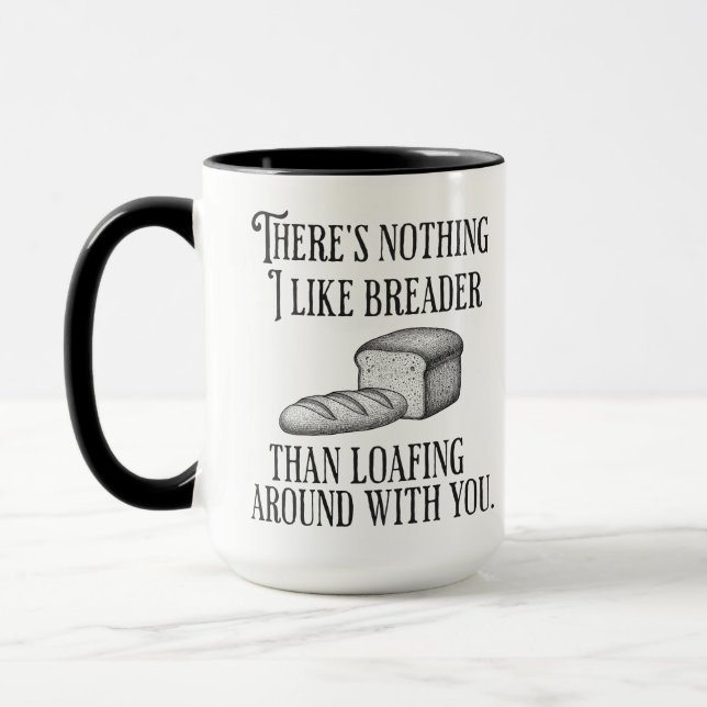 Funny Couple Mug Bread Pun Cute Relationship Gift (Left)
