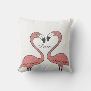 Funny Couple Pink Flamingo Birds Flamingo Lovers Cushion