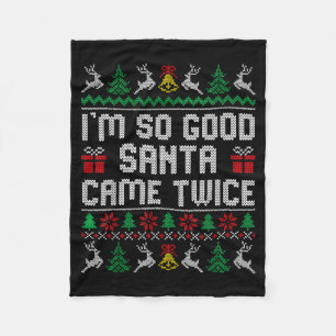 Funny Couple Ugly Christmas Sweater For Men Women  Fleece Blanket