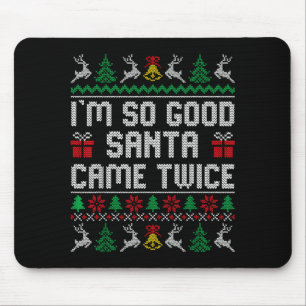 Funny Couple Ugly Christmas Sweater For Men Women  Mouse Mat