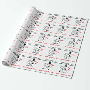 Funny Couple Valentines Day  Wrapping Paper