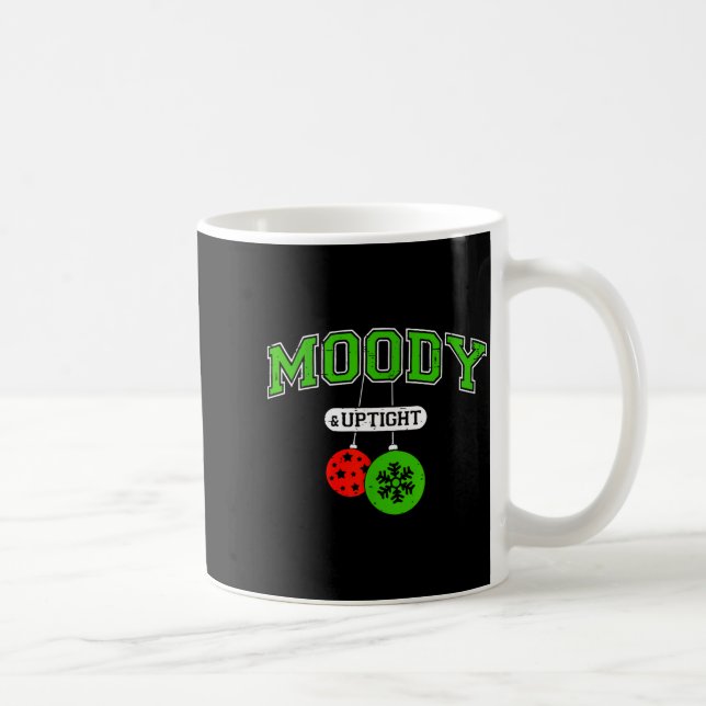 Funny Couples Christmas Merry And Bright Moody And Coffee Mug (Right)