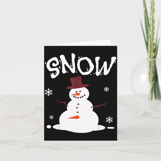 Funny Couples Christmas Party Snow Man Merry Xmas  Card (Front)
