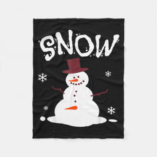 Funny Couples Christmas Party Snow Man Merry Xmas Fleece Blanket