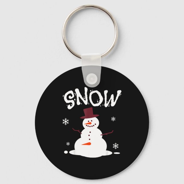 Funny Couples Christmas Party Snow Man Merry Xmas  Key Ring (Front)