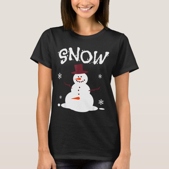 Funny Couples Christmas Party Snow Man Merry Xmas  T-Shirt (Front)