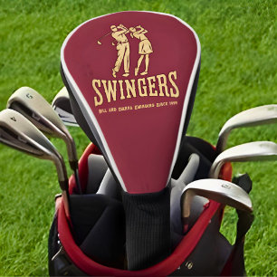Funny Couple's Custom Golf Gift Matching Head Cover