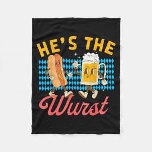 Funny Couples She's A Brat He's The Wurst  Fleece Blanket