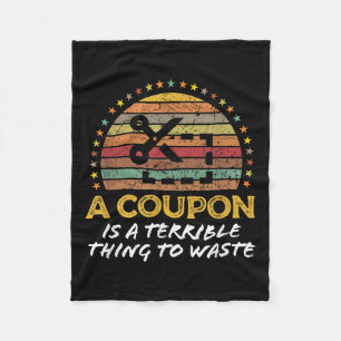 Funny Couponing, Coupon Clipper Money Saver Quote Fleece Blanket