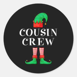 Funny Cousin Crew Elf Christmas Elf Cousin Sweater Classic Round Sticker
