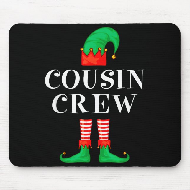 Funny Cousin Crew Elf Christmas Elf Cousin Sweater Mouse Mat (Front)