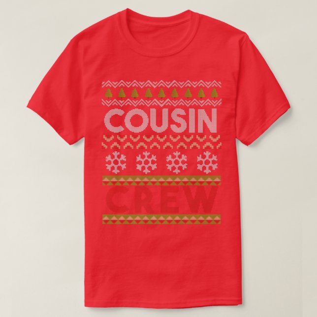 Funny Cousin Crew Family Ugly Christmas Sweater Pr (Design Front)