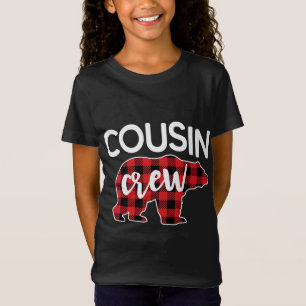 Funny Cousin Crew Red Plaid Bear Matching Christma T-Shirt