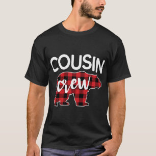 Funny Cousin Crew Red Plaid Bear Matching Christma T-Shirt