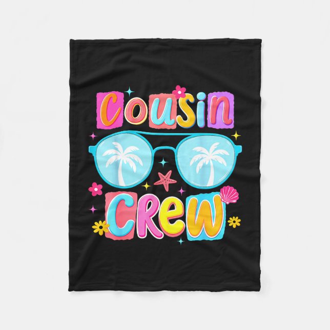 Funny cousin crew summer vacation trip beach fleece blanket (Front)