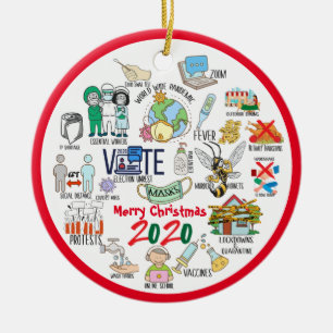 Funny Covid 19 2020 Christmas Memories Ceramic Tree Decoration