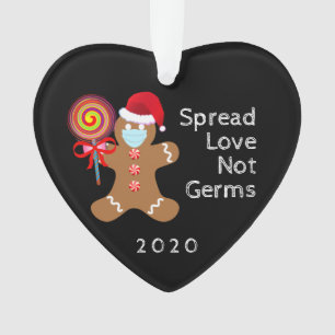 Funny Covid Christmas Face Mask Gingerbread Man Ornament