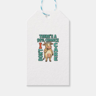 Funny Cow 99% Chance I Dont Care Vintage Graphic_1 Gift Tags