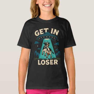 Funny Cow Abduction By UFO T-Shirt