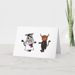 Funny Cow and Bull Wedding Card