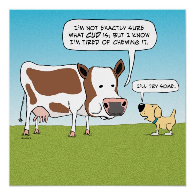 Funny Cow and Dog Poster (Front)