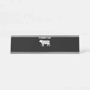 Funny Cow Bbq Pit Master Gift Desk Name Plate