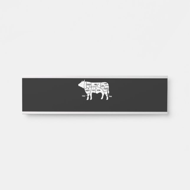 Funny Cow Bbq  Pit Master Gift Door Sign (Front)