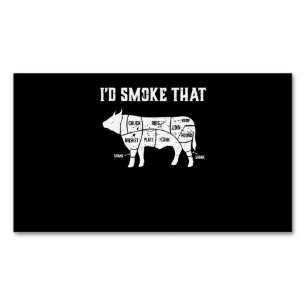 Funny Cow Bbq  Pit Master Gift Magnetic Business Card