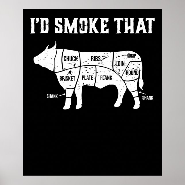 Funny Cow Bbq  Pit Master Gift Poster (Front)