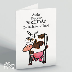 Funny Cow  Birthday Card