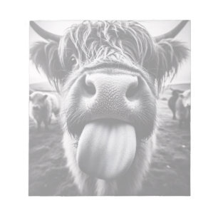 Funny Cow Black and White Notepad