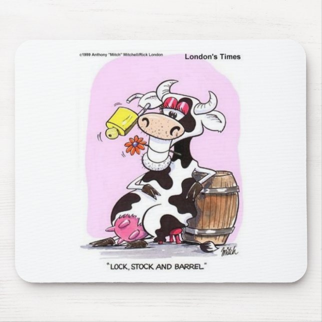 Funny Cow Cartoon Gifts Tees & Collectibles Mouse Mat (Front)
