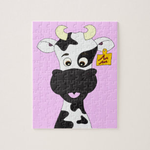 Funny cow cartoon kids jigsaw puzzle