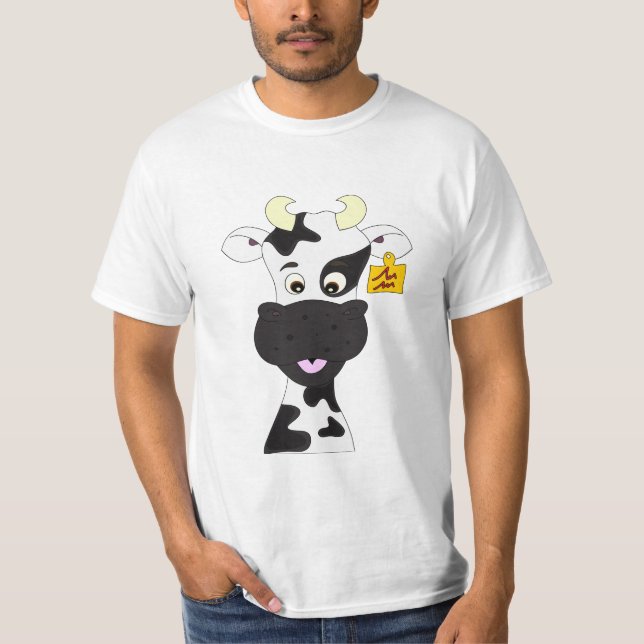 Funny cow cartoon man's shirt (Front)